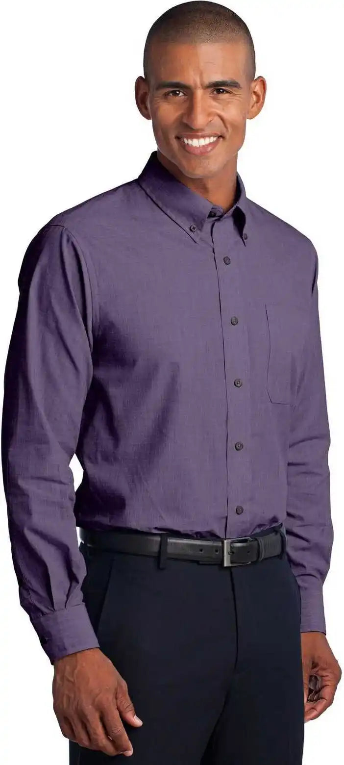 Port Authority S640 Crosshatch Easy Care Shirt - Grape Harvest