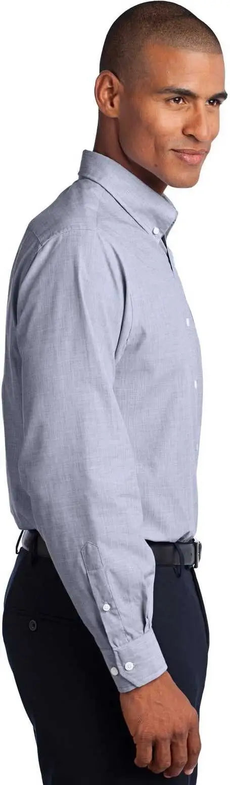 Port Authority S640 Crosshatch Easy Care Shirt - Navy Frost