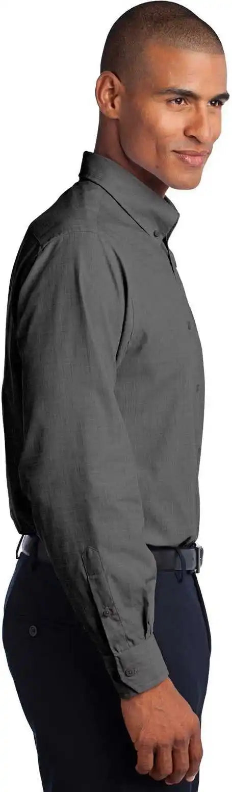 Port Authority S640 Crosshatch Easy Care Shirt Soft Black
