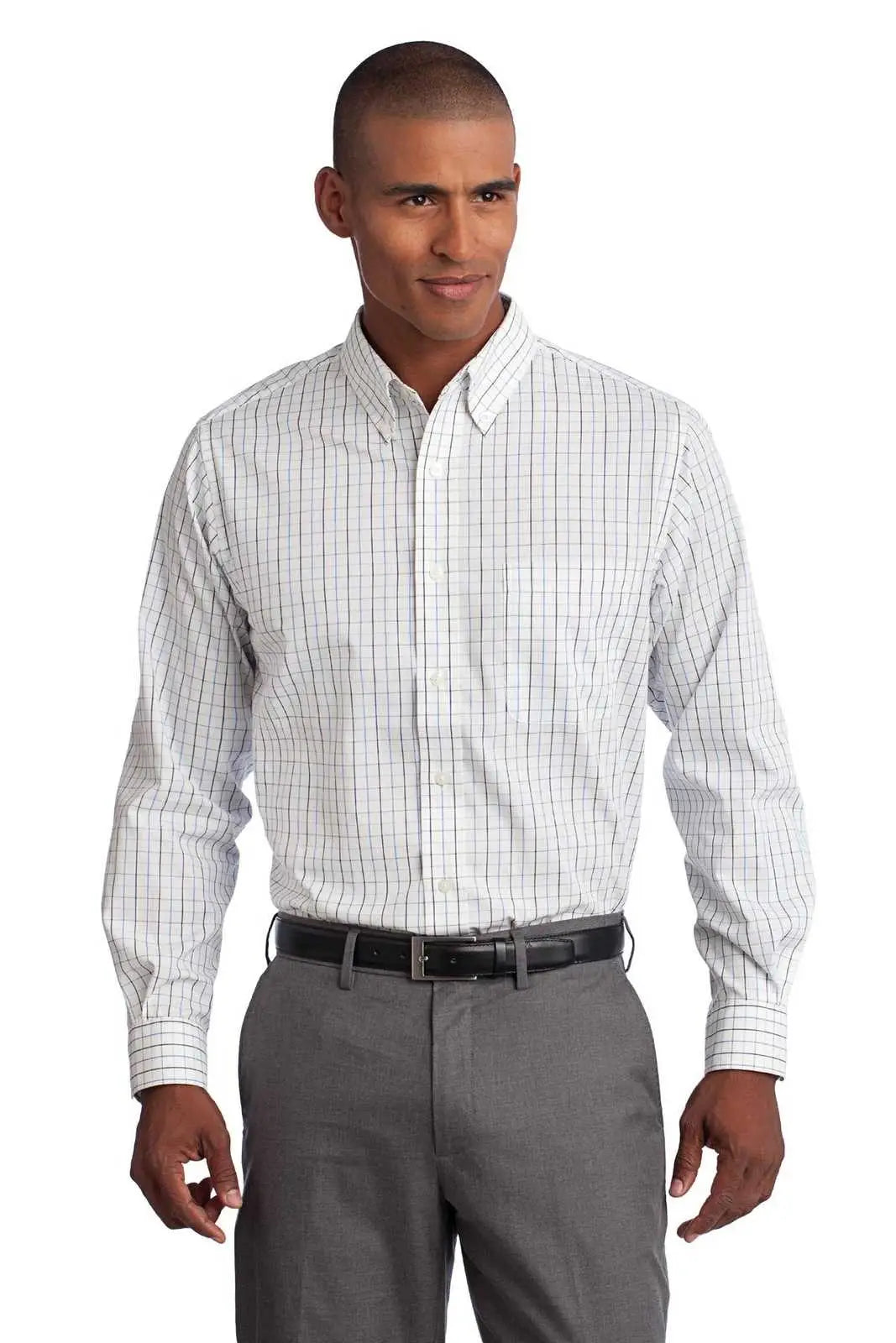 Port Authority S642 Tattersall Easy Care Shirt - Blue Navy