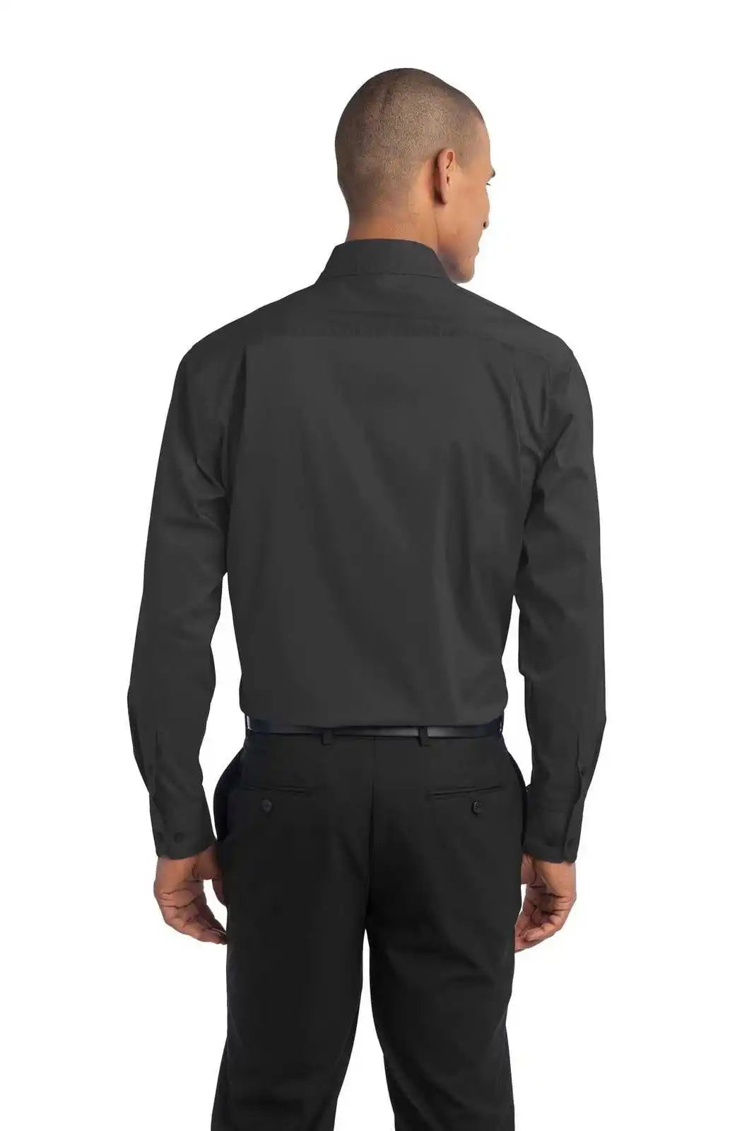 Port Authority S646 Stretch Poplin Shirt - Gray Smoke