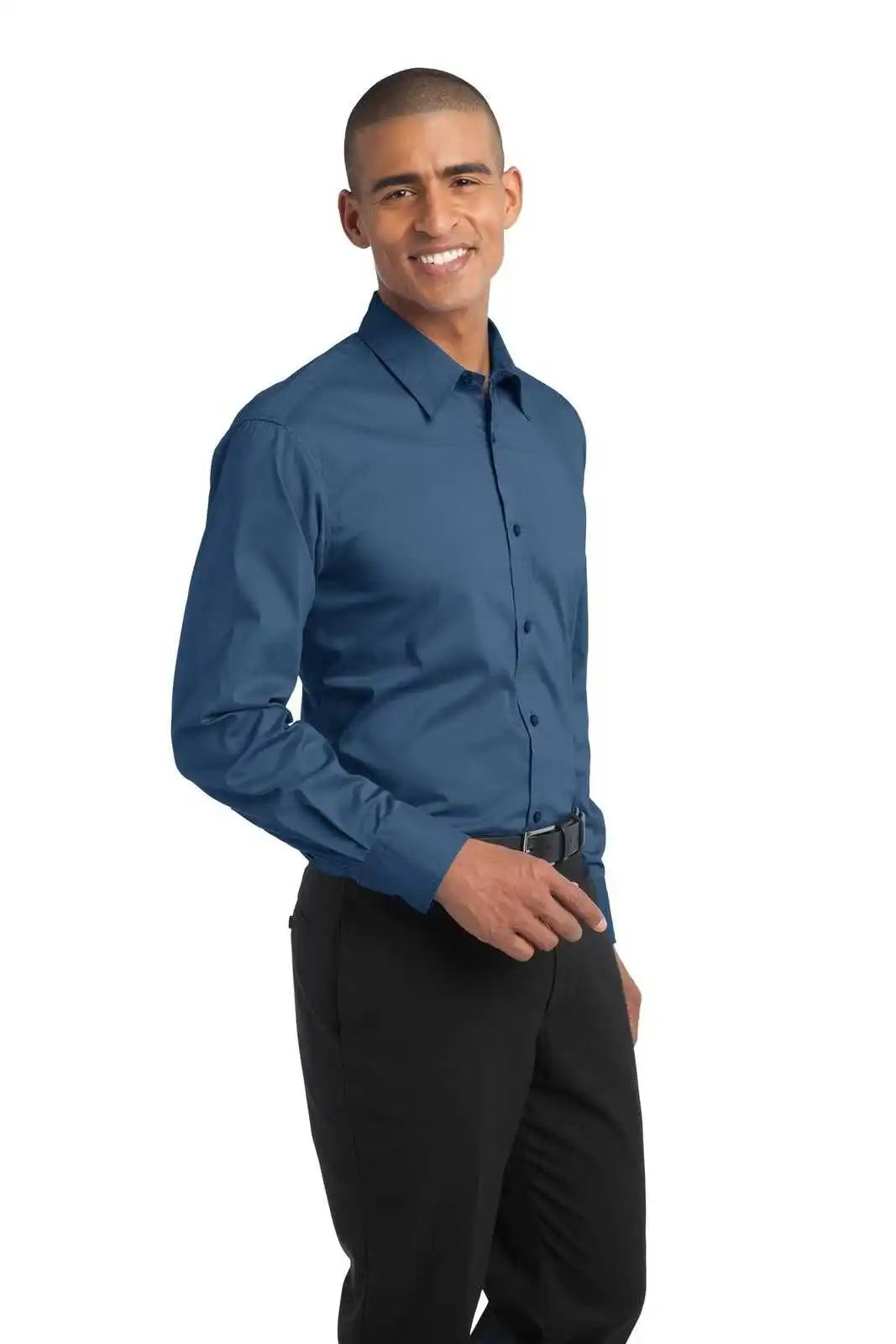 Port Authority S646 Stretch Poplin Shirt - Moonlight Blue