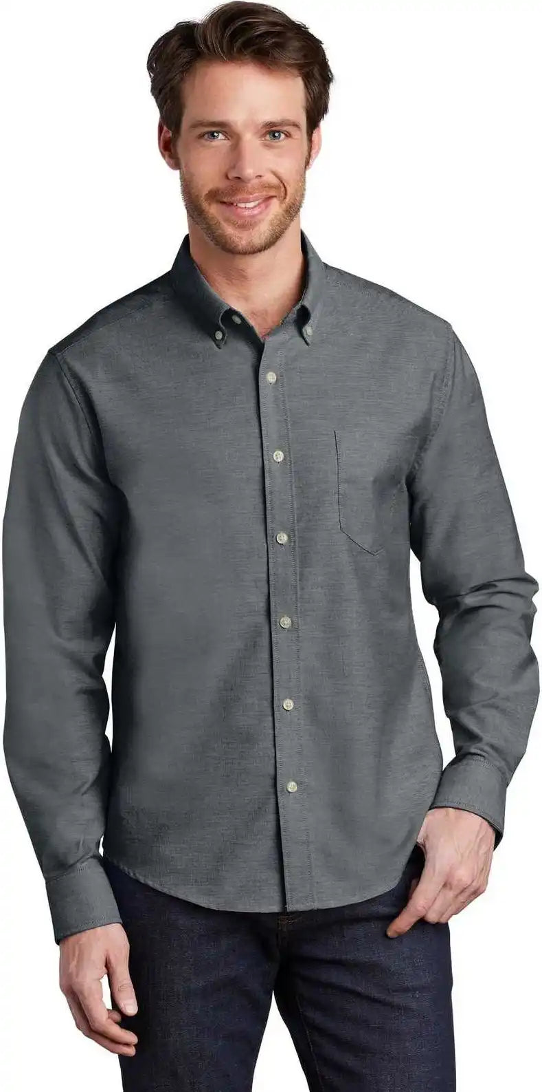 Port Authority S651 Untucked Fit Superpro Oxford Black