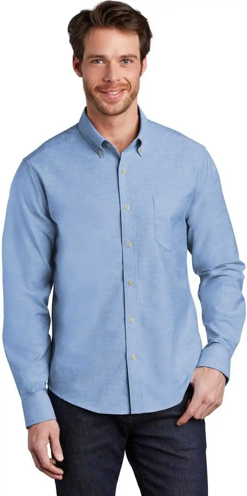 Port Authority S651 Untucked Fit Superpro Oxford - Blue