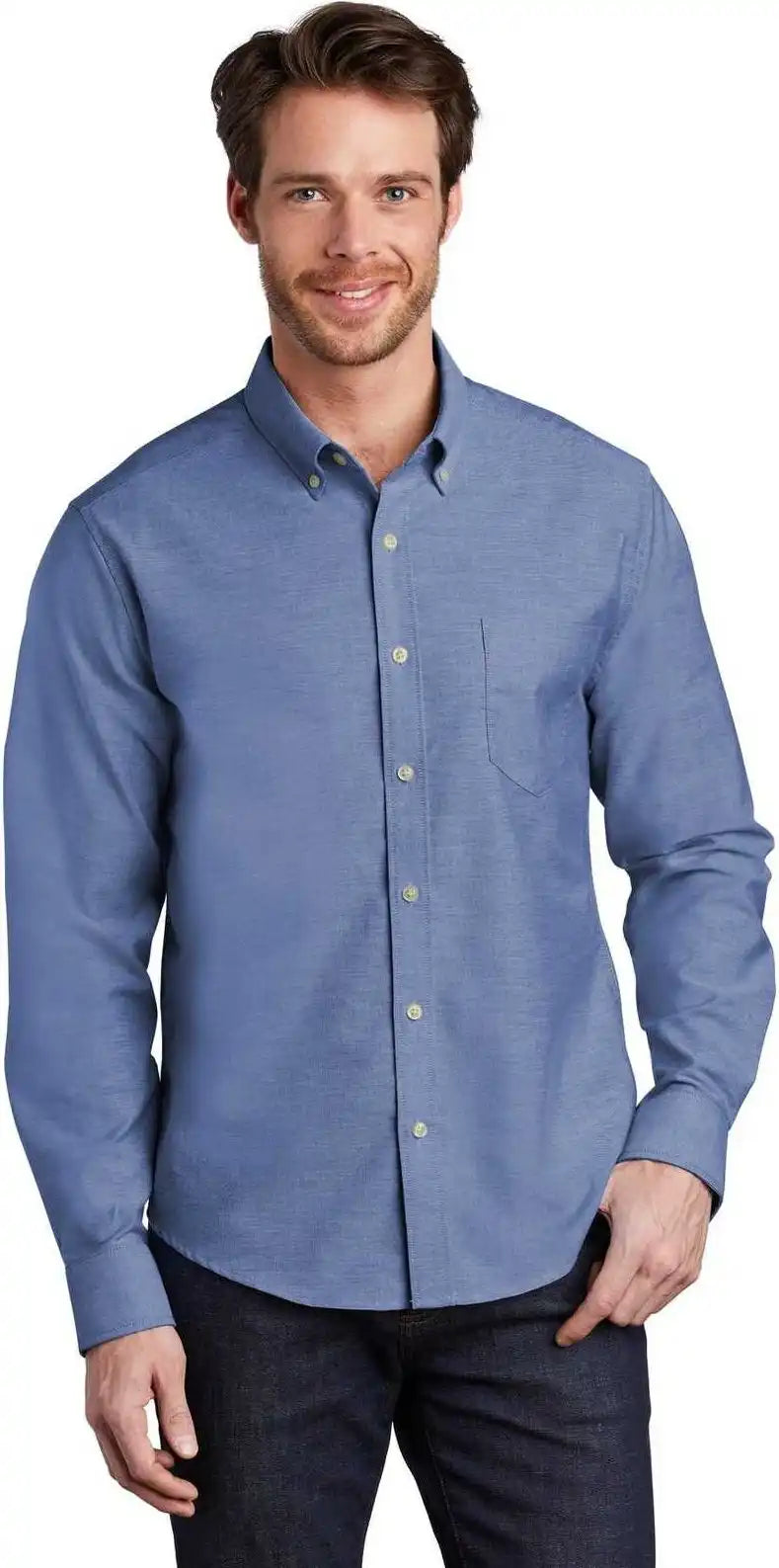 Port Authority S651 Untucked Fit Superpro Oxford - Navy