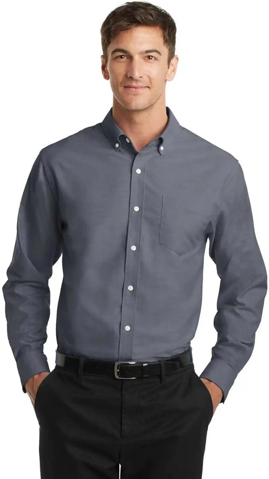 Port Authority S658 Superpro Oxford Shirt - Black