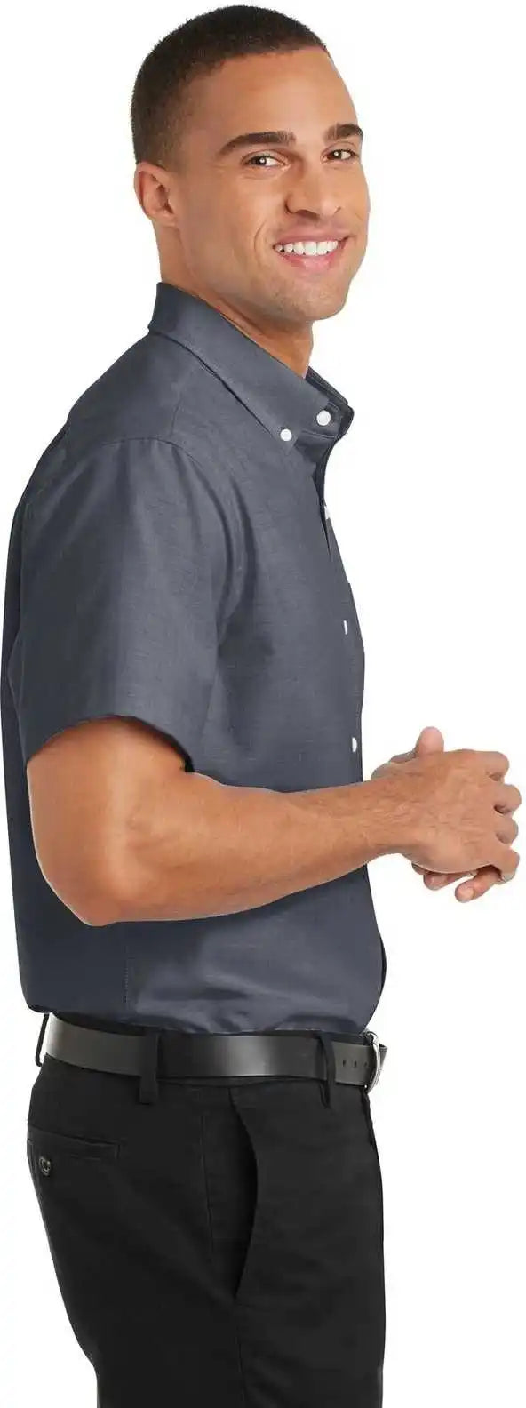 Port Authority S659 Short Sleeve Superpro Oxford Shirt Black