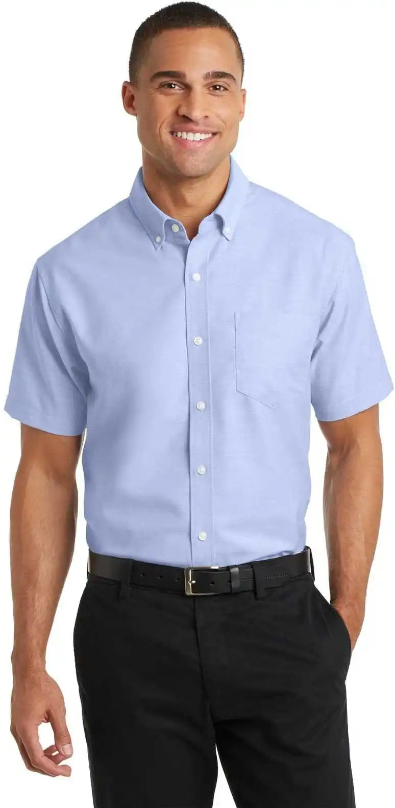 Port Authority S659 Short Sleeve Superpro Oxford Shirt - Blue