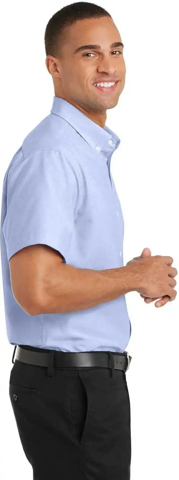 Port Authority S659 Short Sleeve Superpro Oxford Shirt Blue