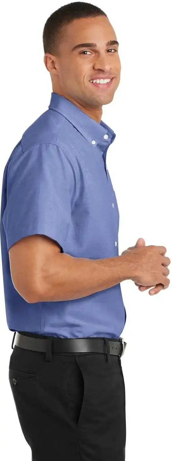 Port Authority S659 Short Sleeve Superpro Oxford Shirt Navy