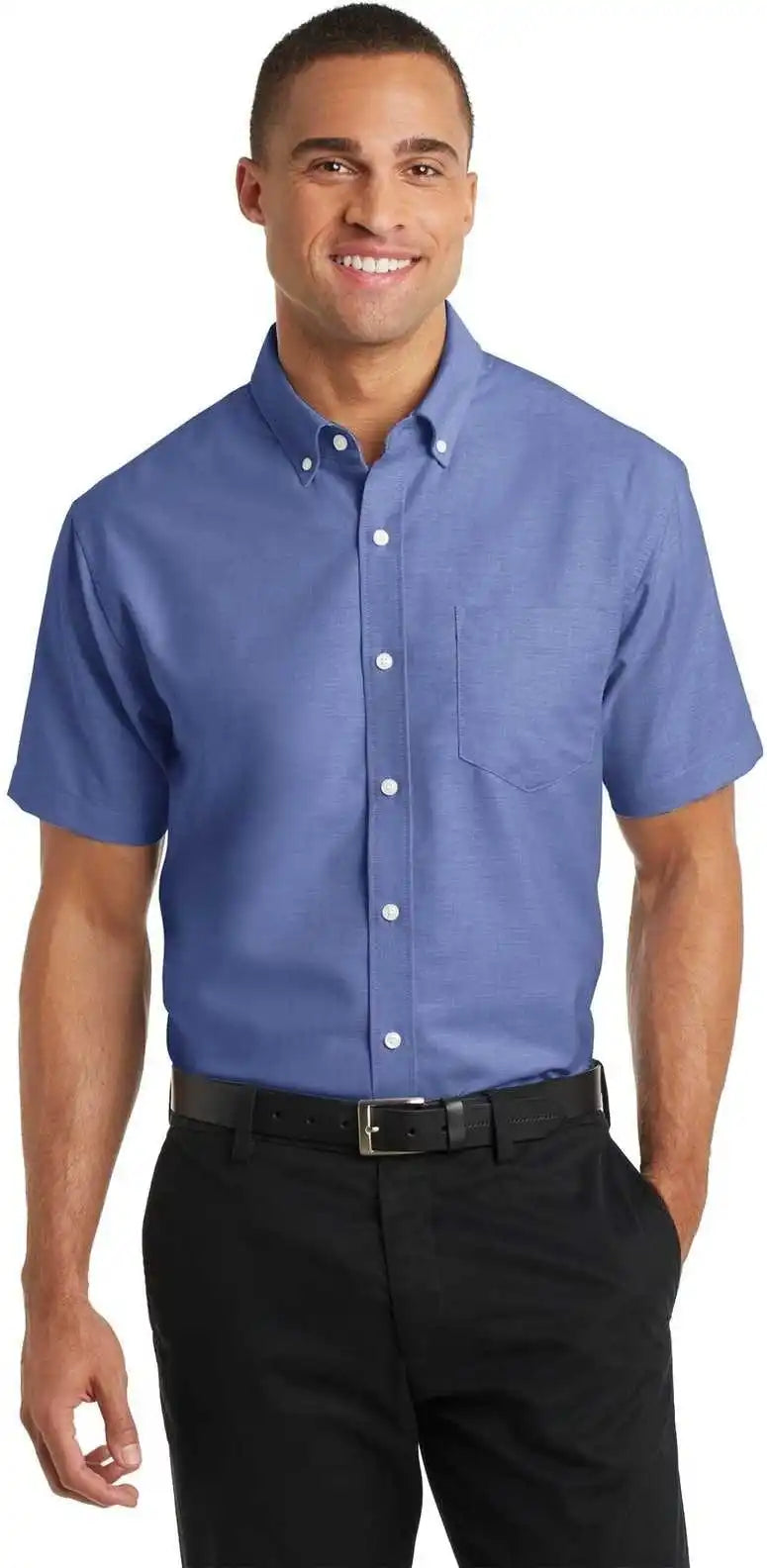 Port Authority S659 Short Sleeve Superpro Oxford Shirt Navy