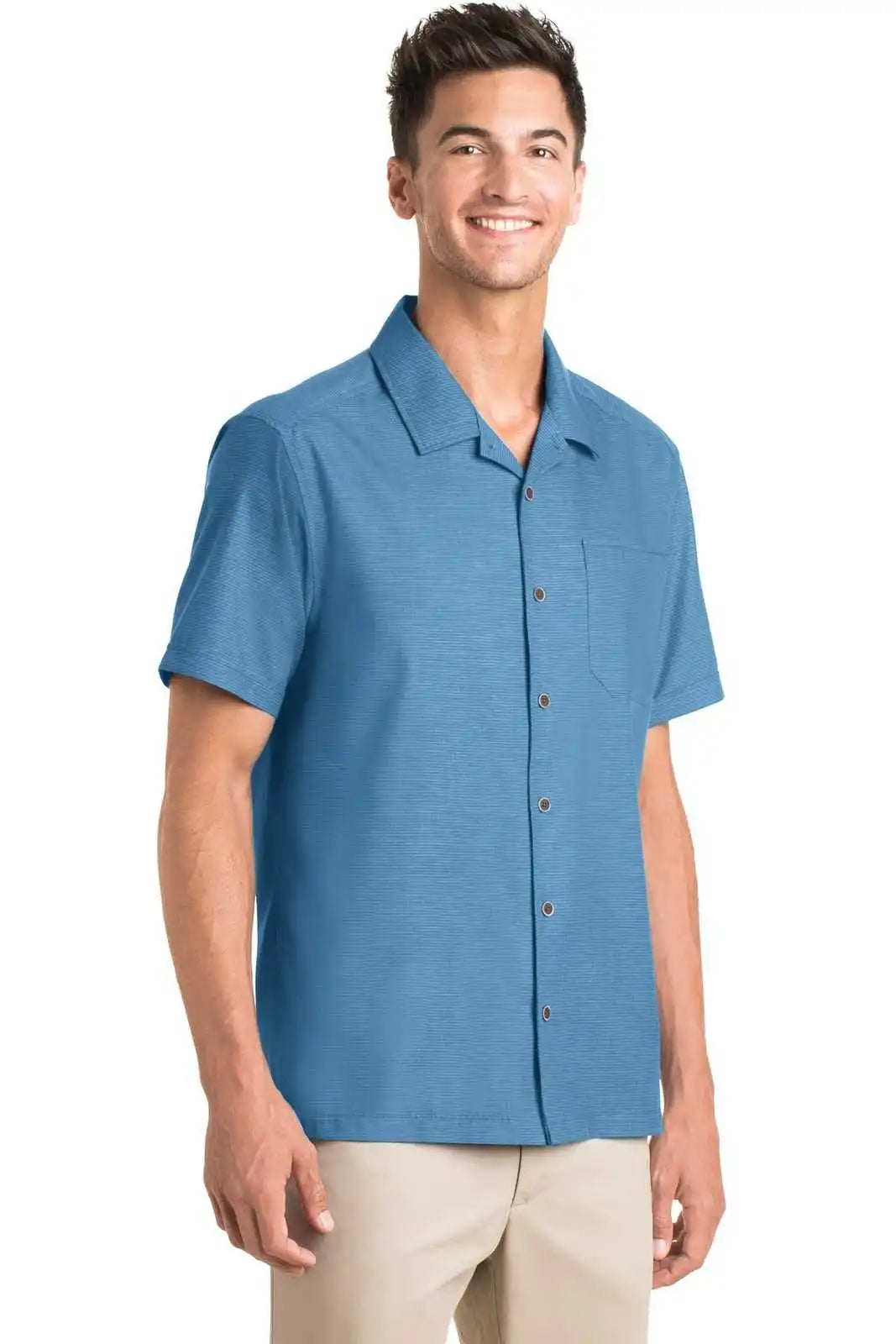 Port Authority S662 Textured Camp Shirt - Celadon