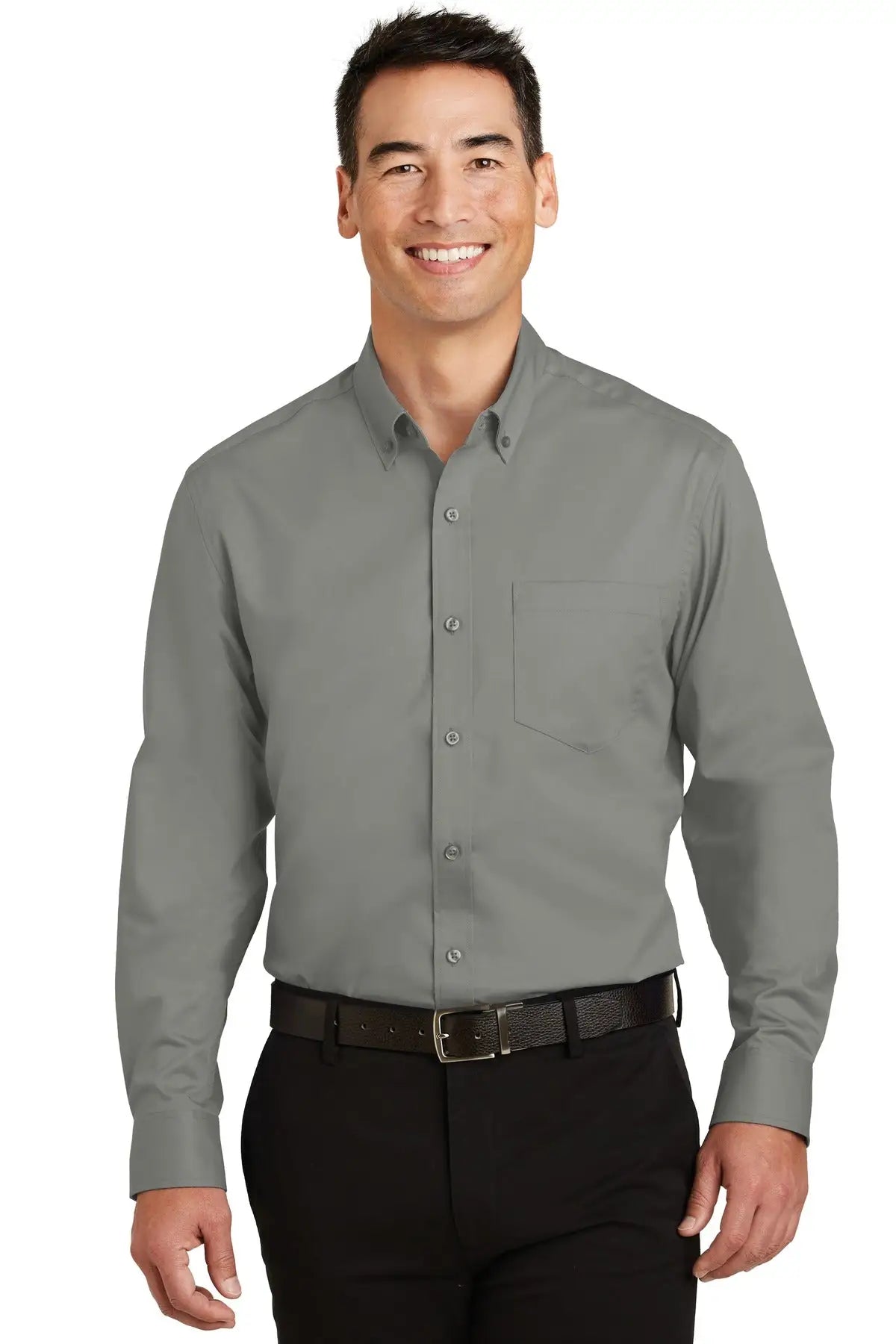 Port Authority S663 Superpro Twill Shirt - Monument Gray - Adult Xs