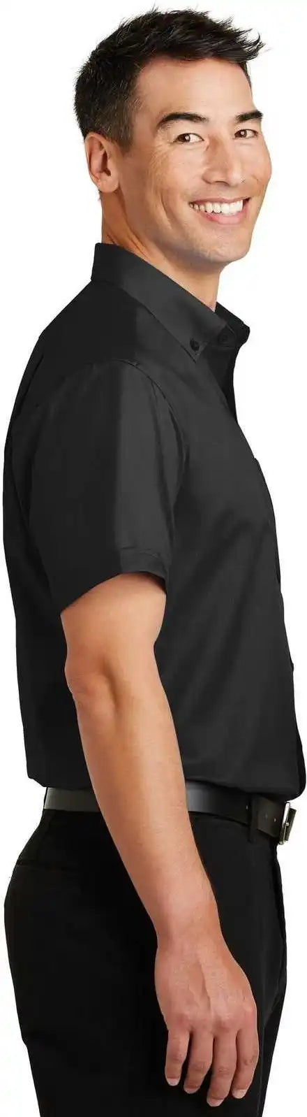 Port Authority S664 Short Sleeve Superpro Twill Shirt - Black