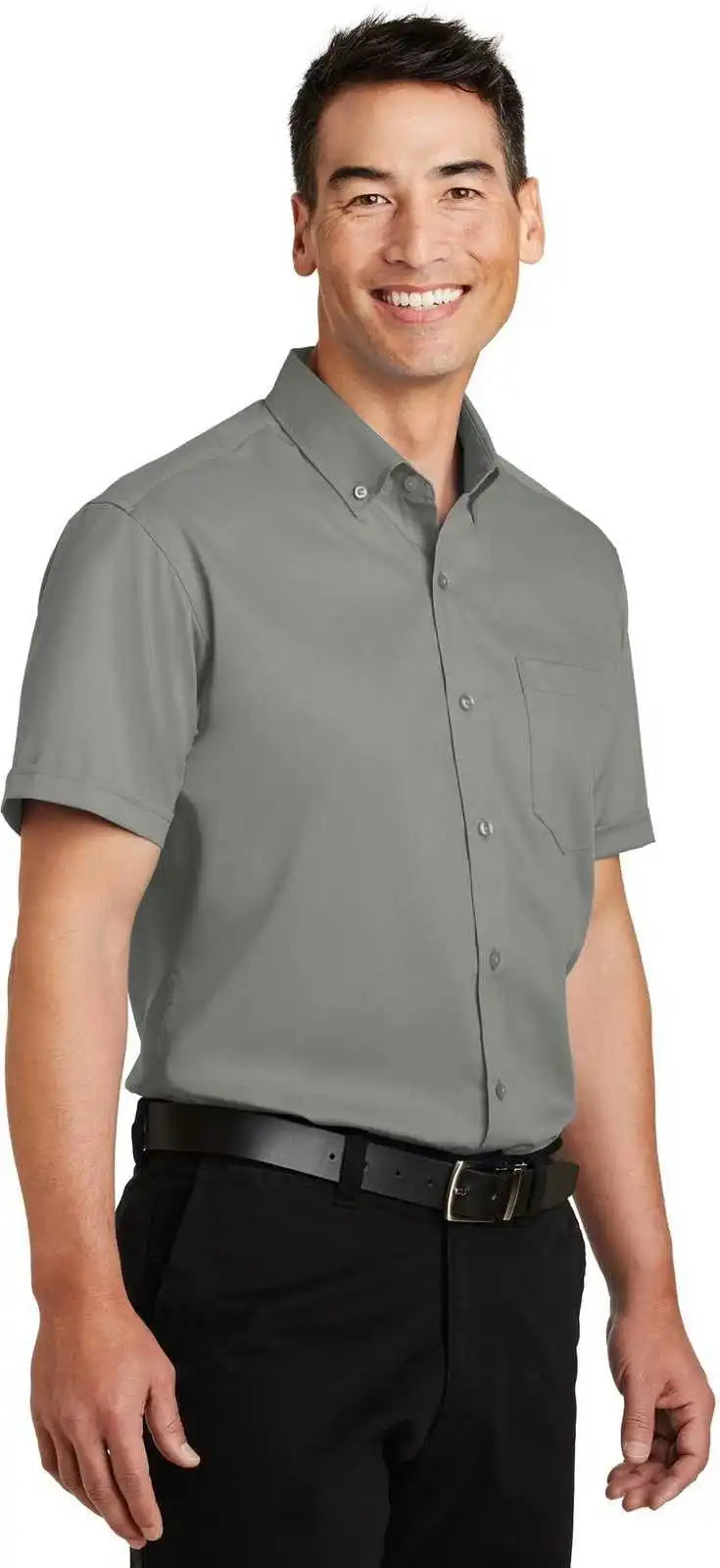 Port Authority S664 Short Sleeve Superpro Twill Shirt Monument Gray