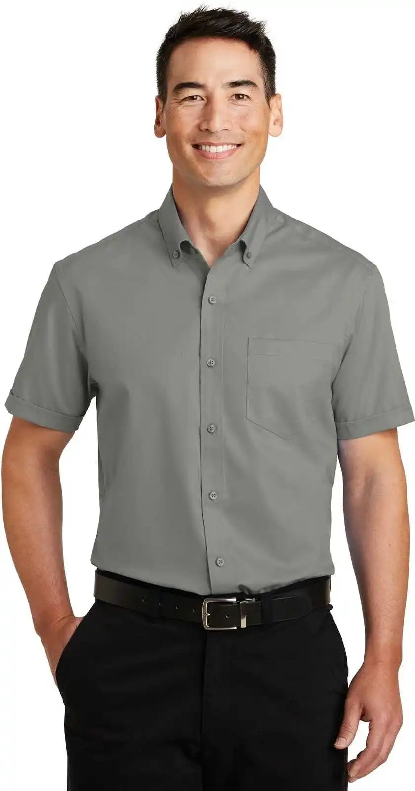 Port Authority S664 Short Sleeve Superpro Twill Shirt - Monument Gray