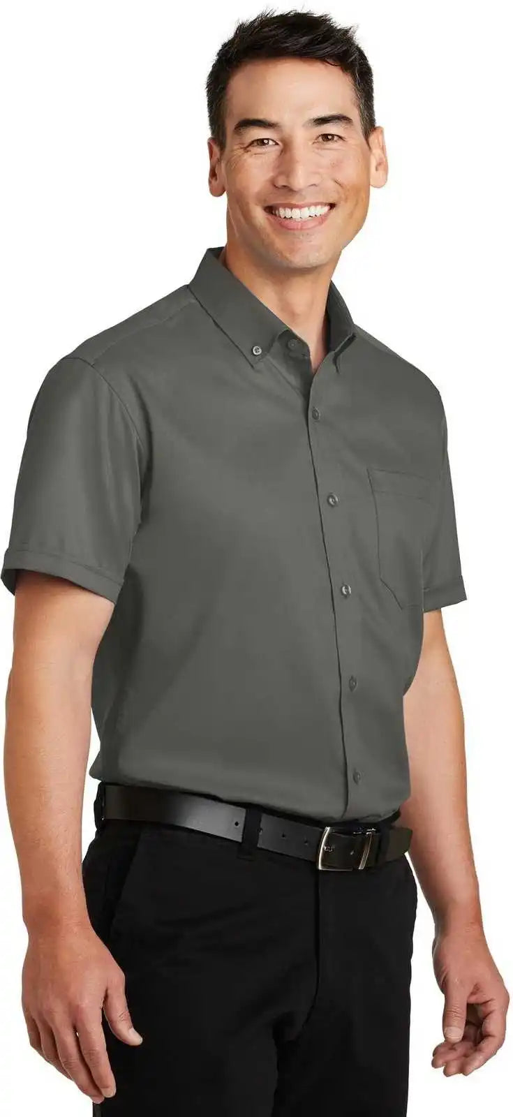 Port Authority S664 Short Sleeve Superpro Twill Shirt Sterling Gray