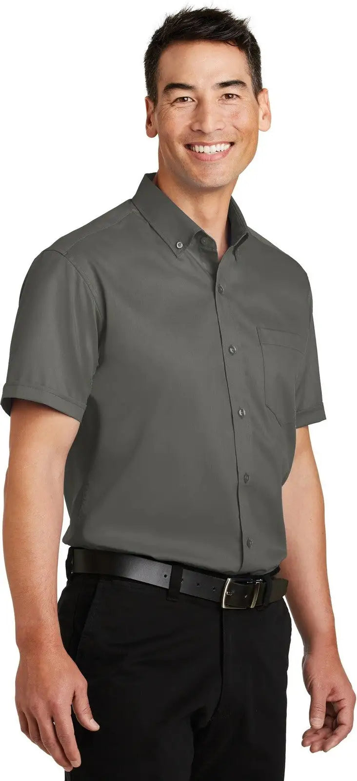 Port Authority S664 Short Sleeve Superpro Twill Shirt - Sterling Gray
