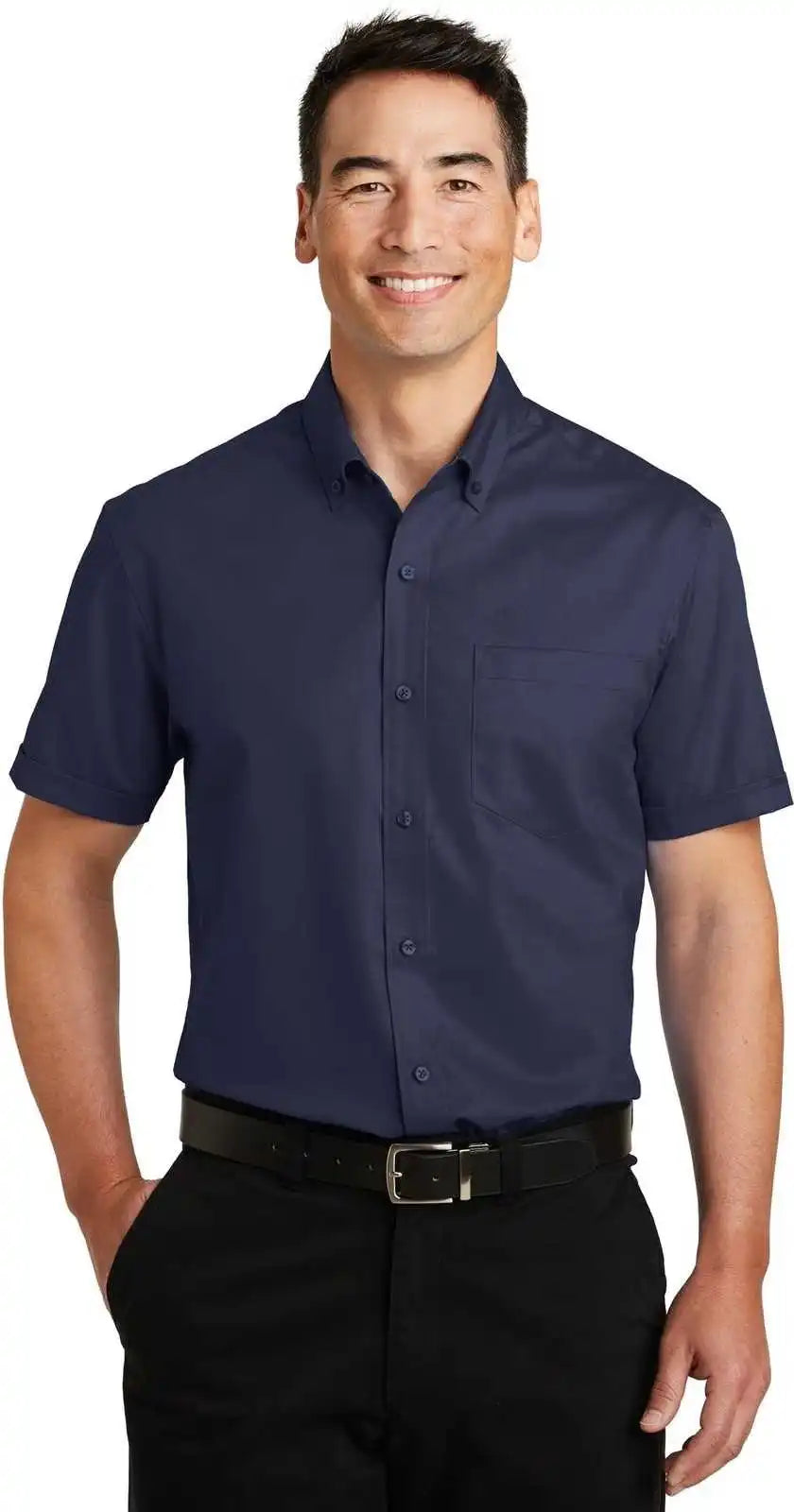 Port Authority S664 Short Sleeve Superpro Twill Shirt - True Navy