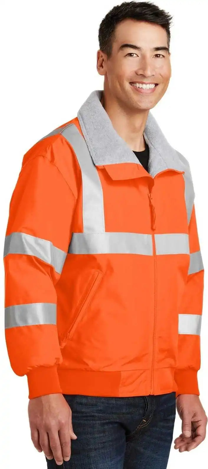 Port Authority Srj754 Enhanced Visibility Challenger Jacket with Reflective Taping - Safety Orange