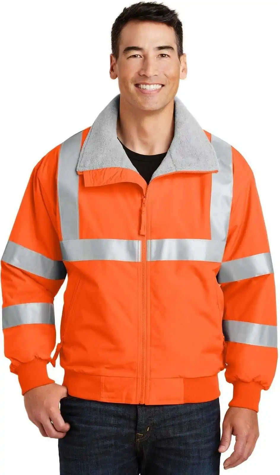 Port Authority Srj754 Enhanced Visibility Challenger Jacket with Reflective Taping - Safety Orange