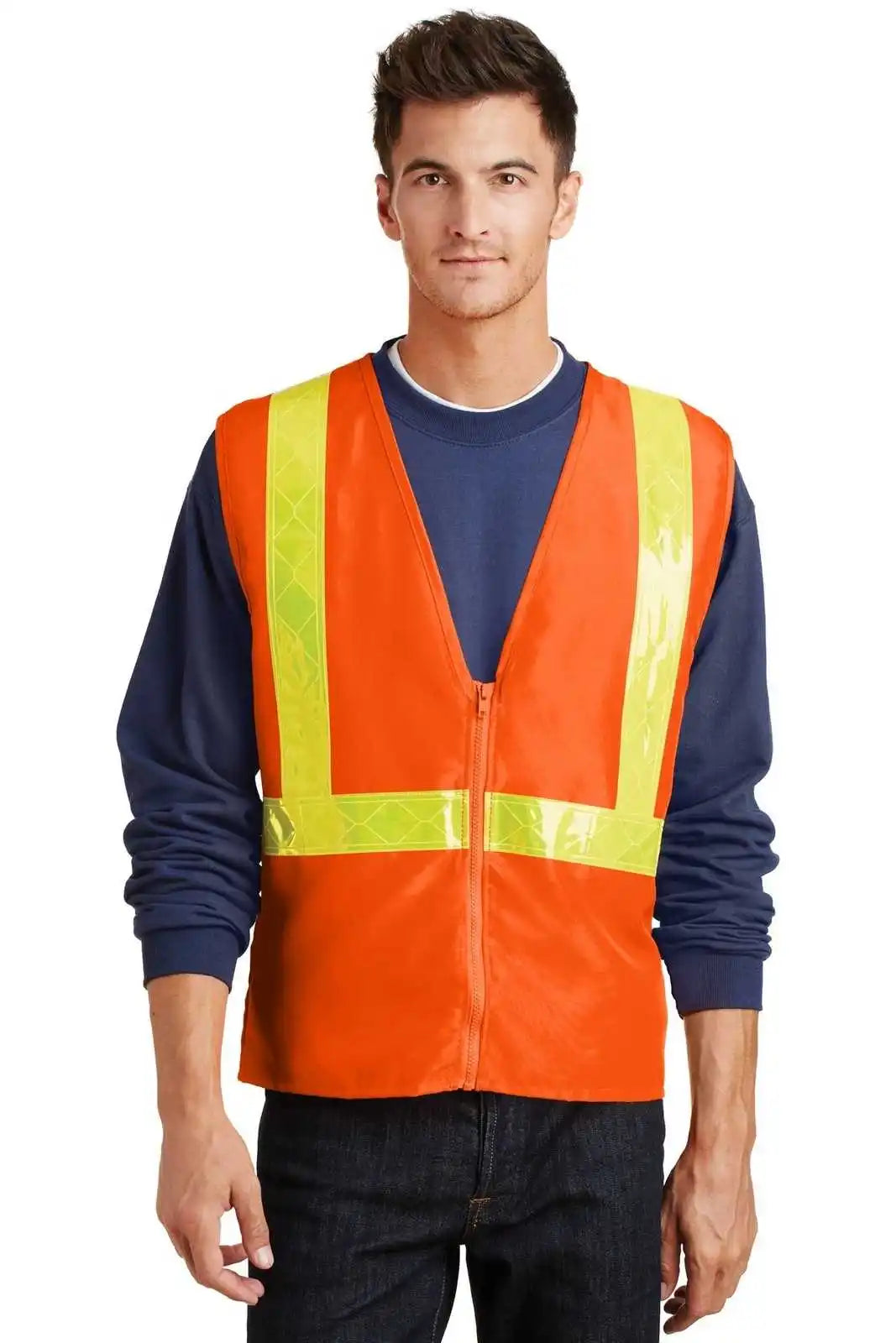 Port Authority Sv01 Enhanced Visibility Vest - Safety Orange Reflective
