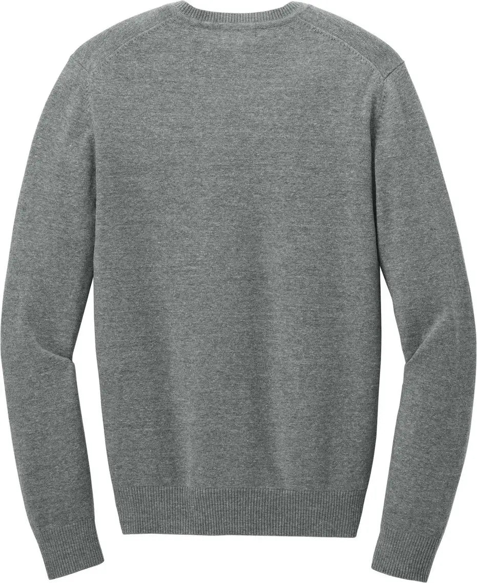 Port Authority Sw2850 Easy Care V-neck Sweater - Medium Heather Gray - Adult Xs