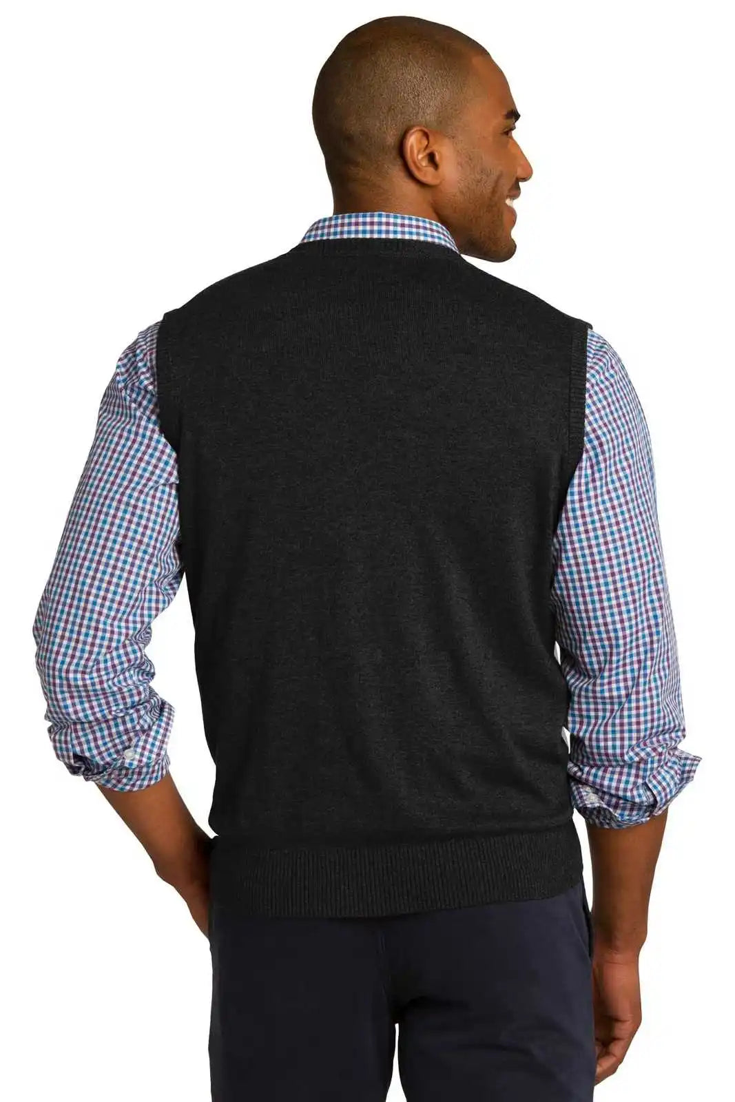 Port Authority Sw286 Sweater Vest - Black