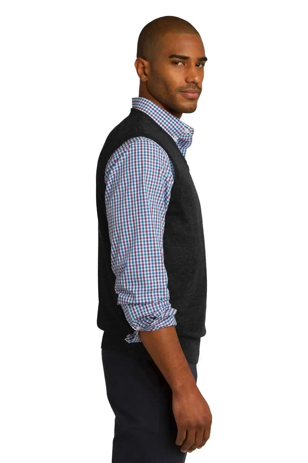 Port Authority Sw286 Sweater Vest - Black