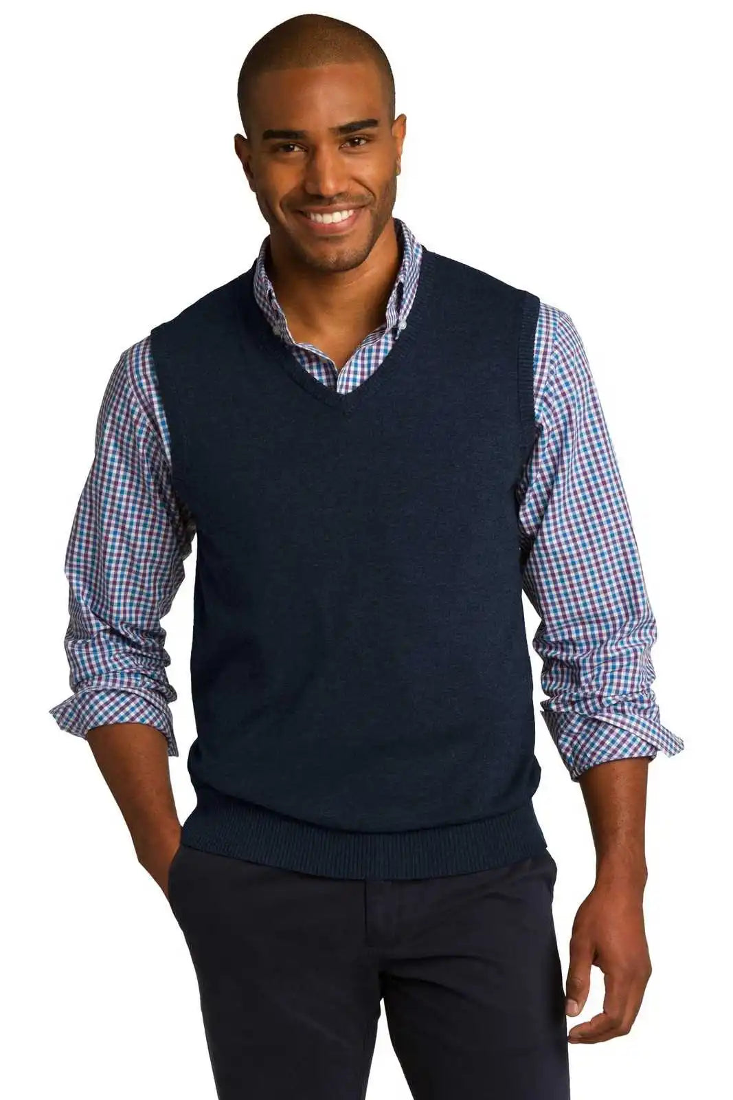 Port Authority Sw286 Sweater Vest - Navy