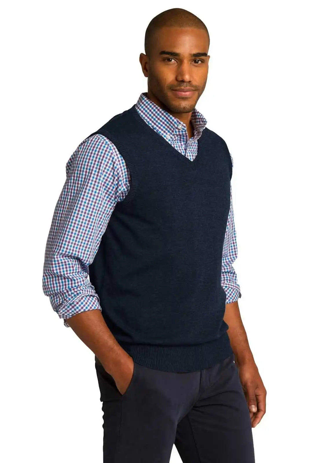 Port Authority Sw286 Sweater Vest - Navy
