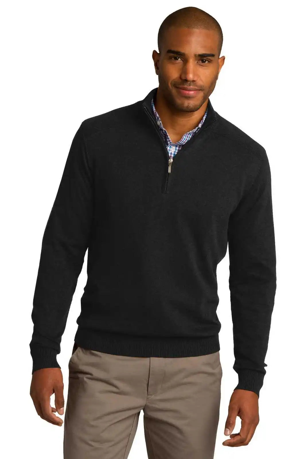 Port Authority Sw290 1/2-zip Sweater - Black