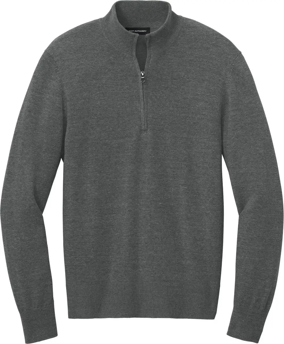 Port Authority Sw2900 Easy Care 1/4-zip Sweater - Charcoal Heather