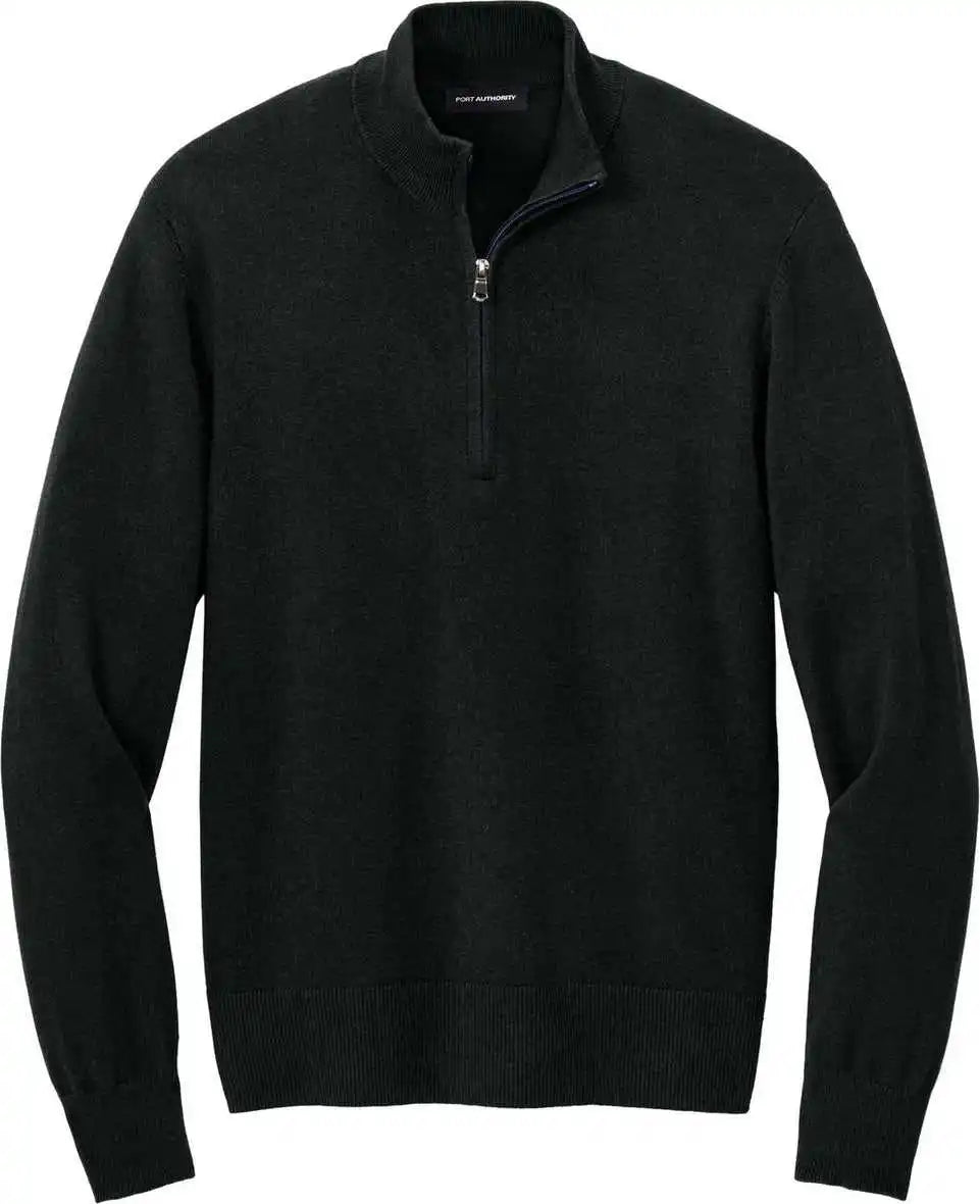 Port Authority Sw2900 Easy Care 1/4 Zip Sweater Deep Black