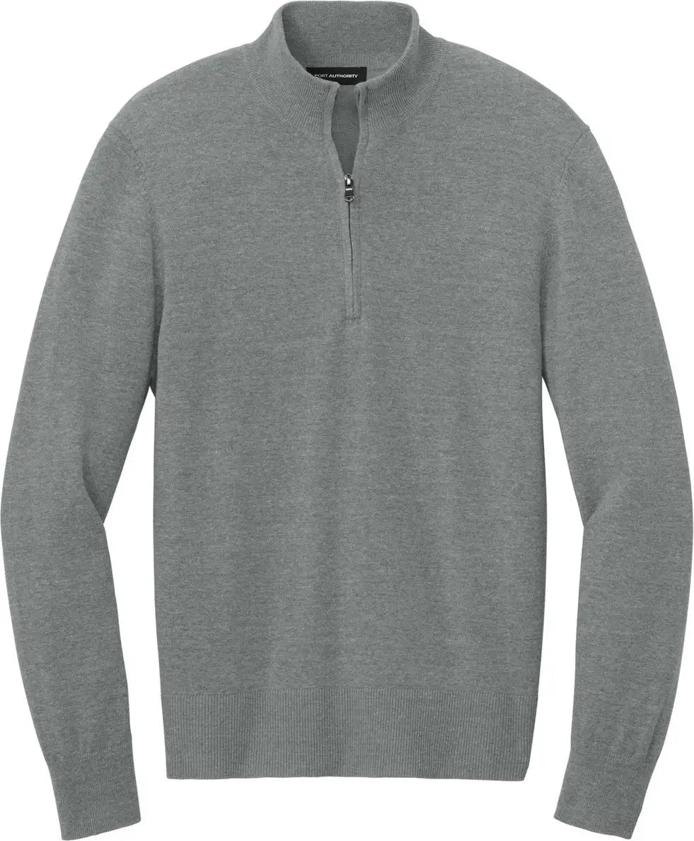 Port Authority Sw2900 Easy Care 1/4-zip Sweater - Medium Heather Gray