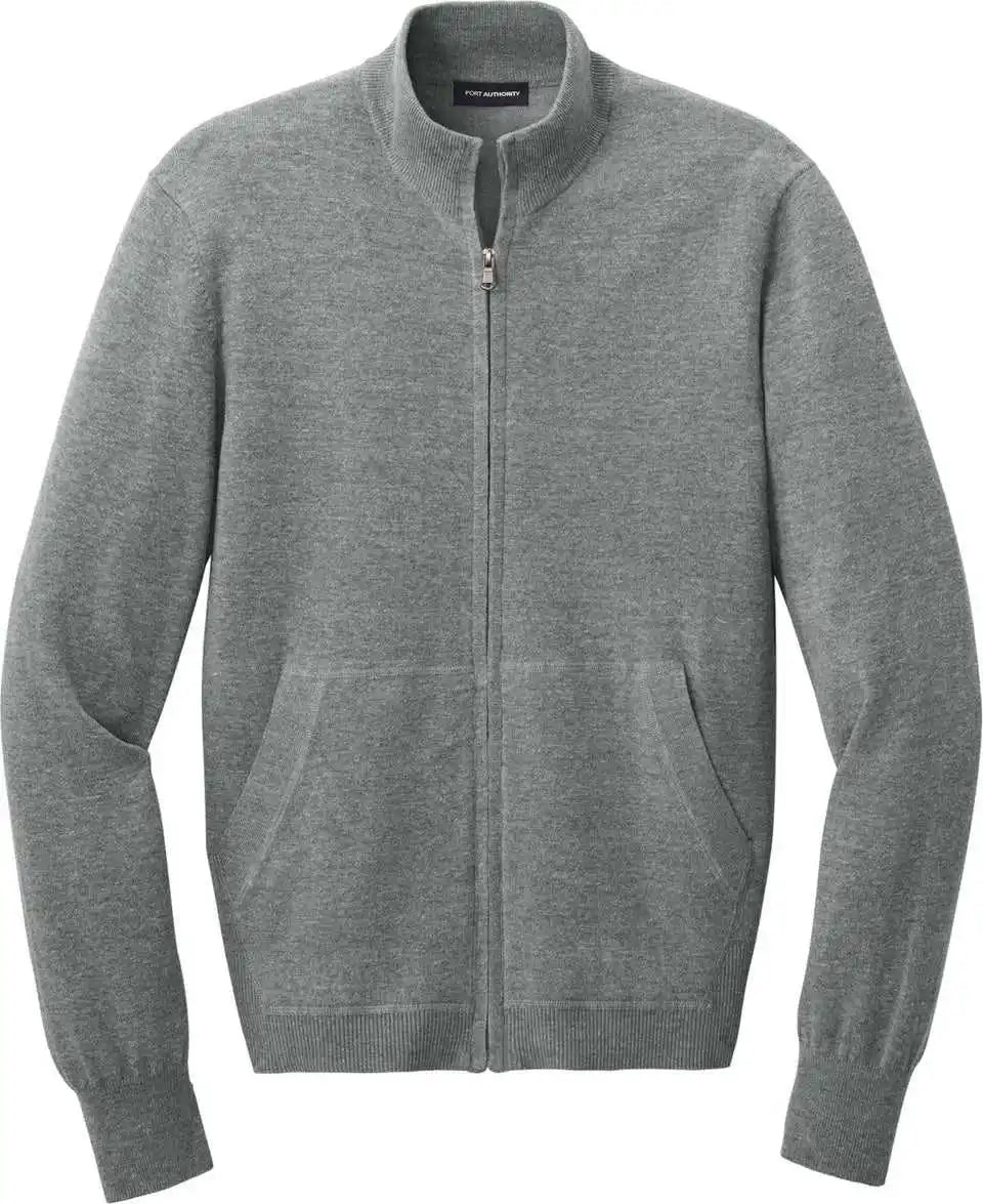 Port Authority Sw2901 Easy Care Full Zip Sweater Mdhtgrey