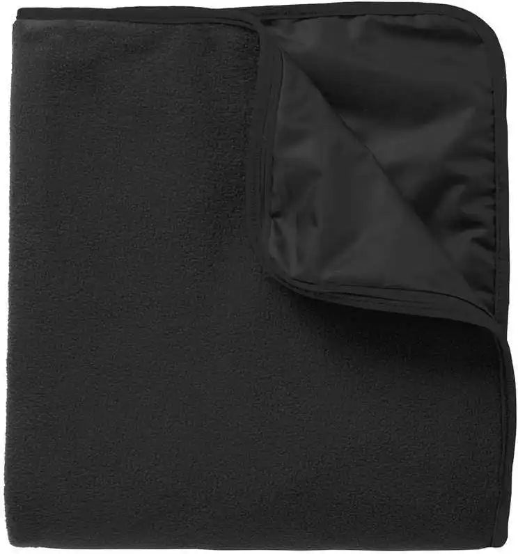 Port Authority Tb850 Fleece &amp; Poly Travel Blanket Black / one Size Fits Most