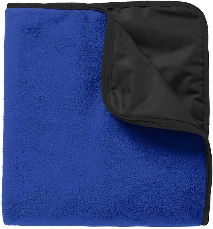 Port Authority Tb850 Fleece & Poly Travel Blanket - True Royal Black - one Size Fits Most