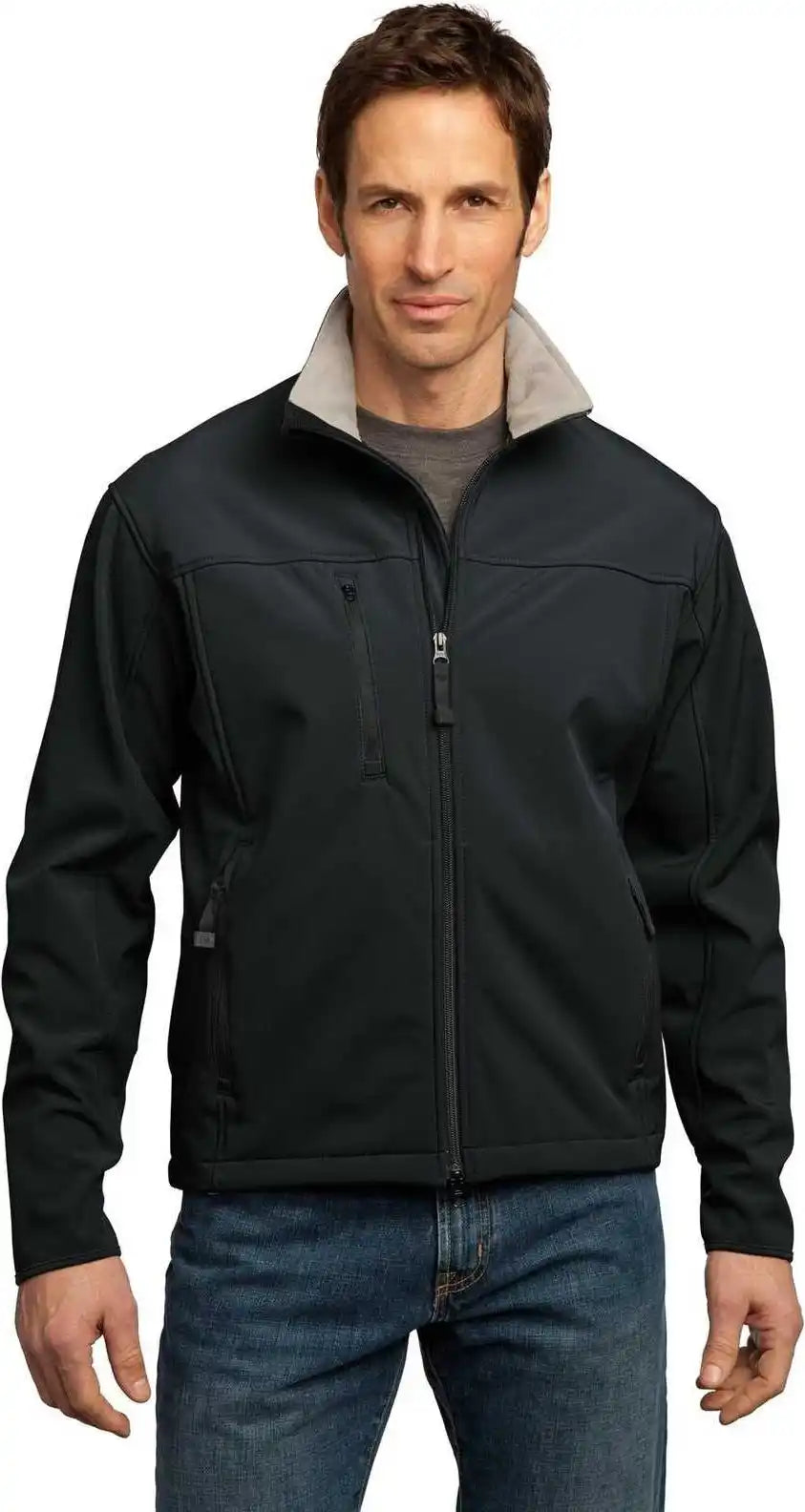Port Authority Tlj790 Tall Glacier Soft Shell Jacket Black Chrome