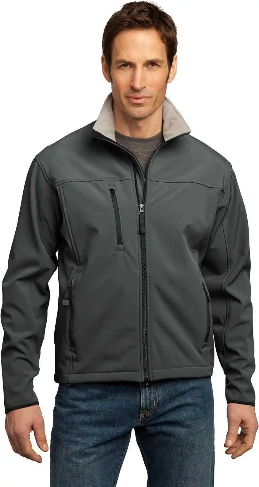 Port Authority Tlj790 Tall Glacier Soft Shell Jacket - Smoke Gray Chrome