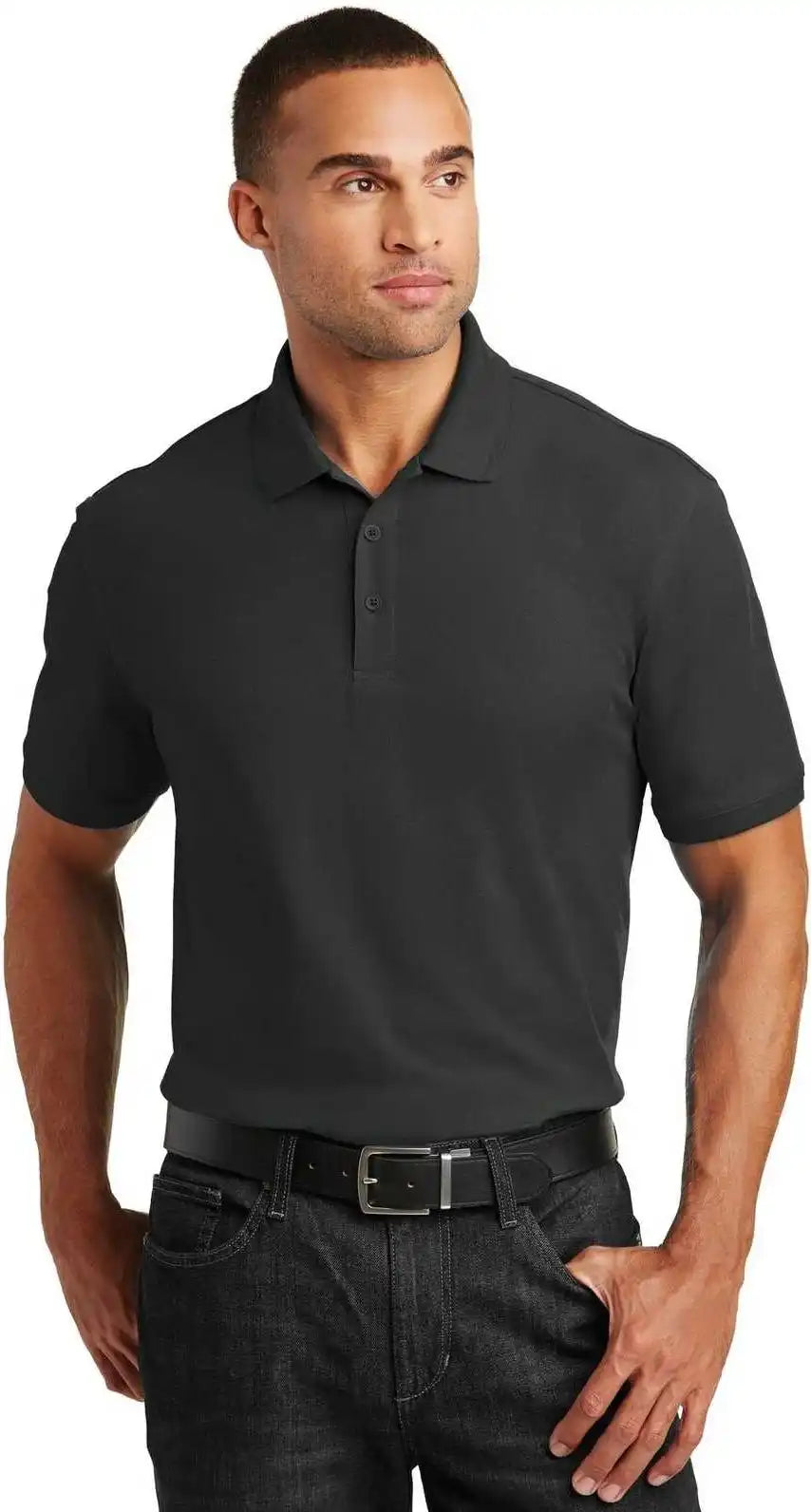 Port Authority Tlk100 Tall Core Classic Pique Polo Deep Black