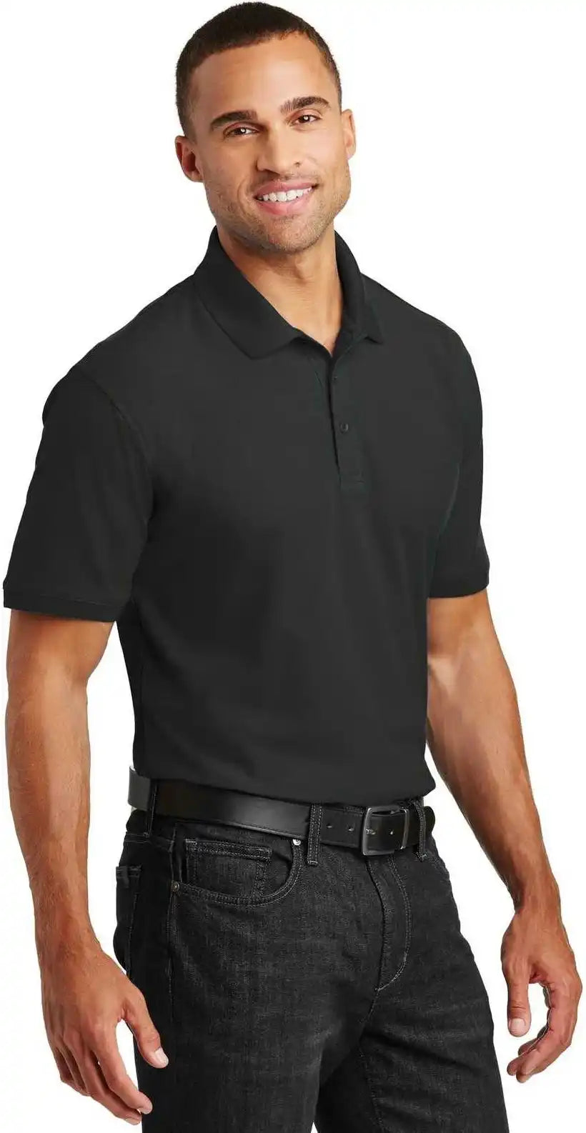 Port Authority Tlk100 Tall Core Classic Pique Polo Deep Black