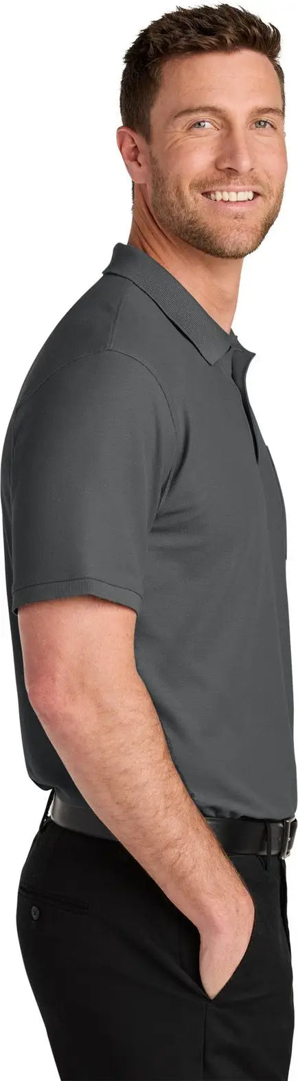 Port Authority Tlk200p Tall Wearever Signature Pique Pocket Polo - Storm Gray