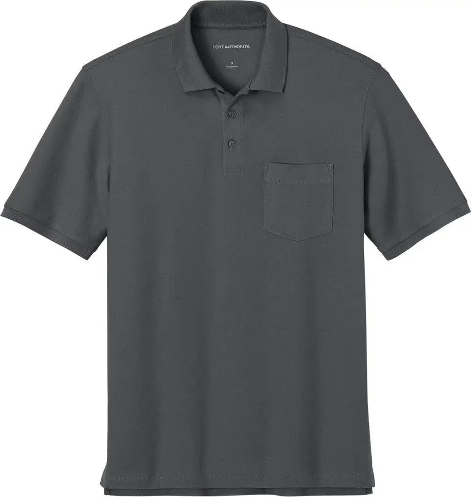 Port Authority Tlk200p Tall Wearever Signature Pique Pocket Polo - Storm Gray