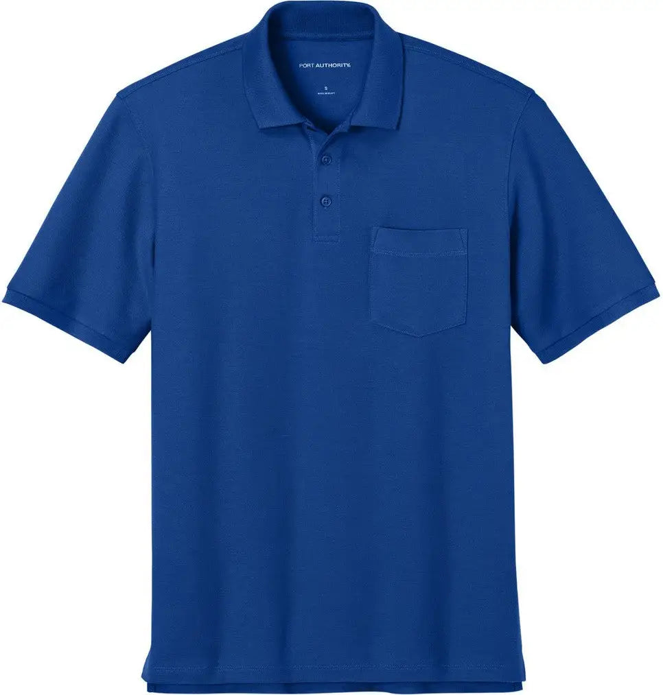 Port Authority Tlk200p Tall Wearever Signature Pique Pocket Polo - True Royal