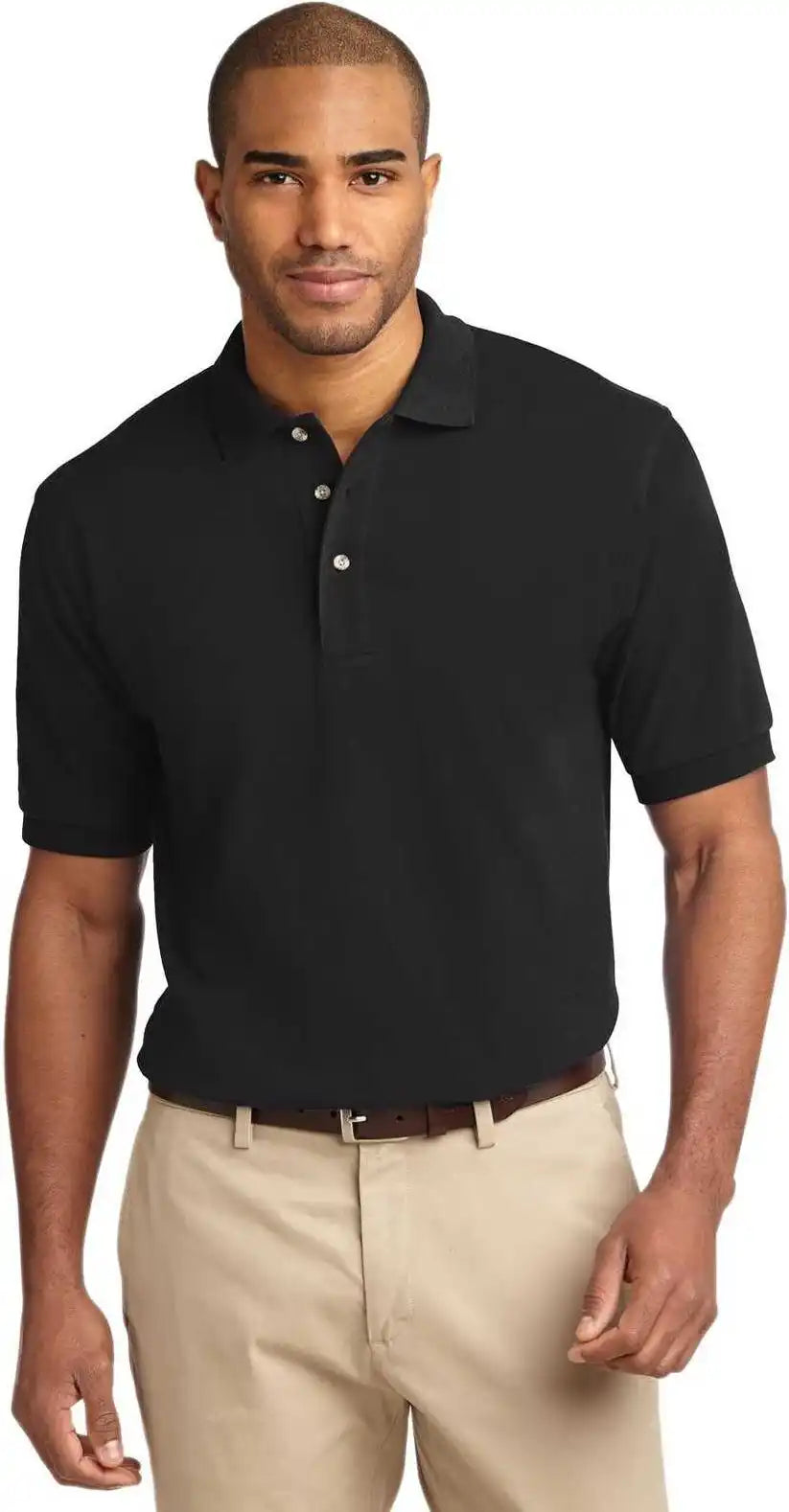 Port Authority Tlk420 Tall Heavyweight Cotton Pique Polo Black