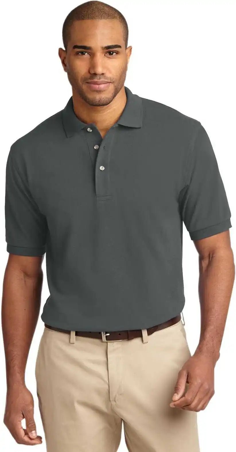 Port Authority Tlk420 Tall Heavyweight Cotton Pique Polo - Steel Gray