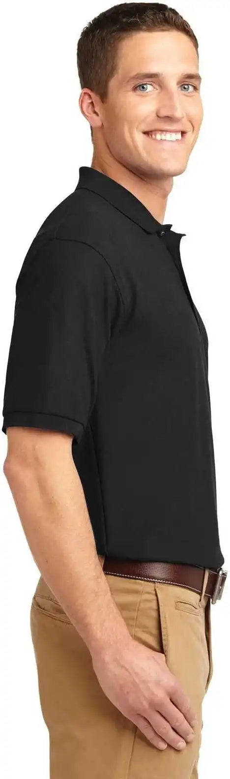 Port Authority Tlk500 Tall Silk Touch Polo Black