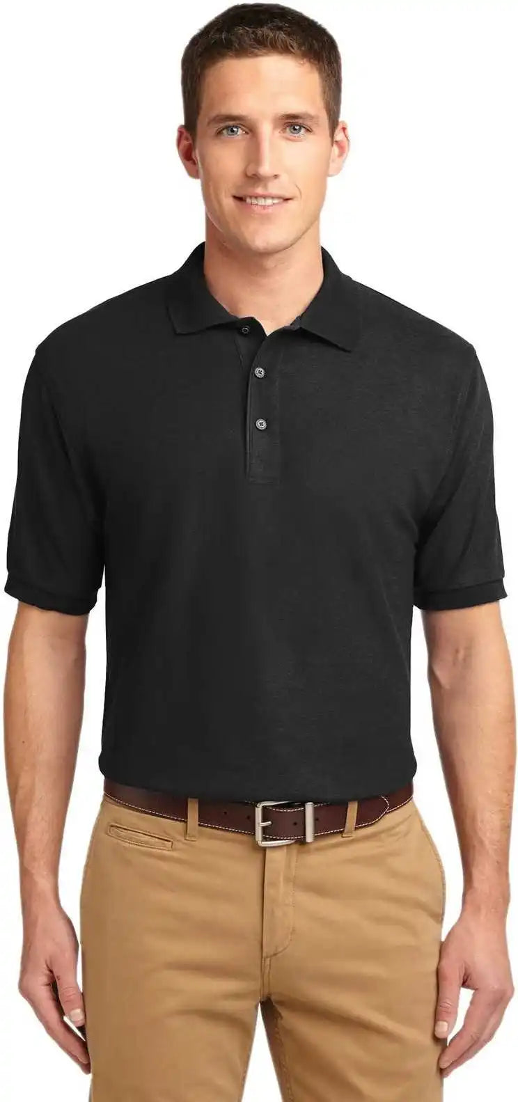Port Authority Tlk500 Tall Silk Touch Polo Black