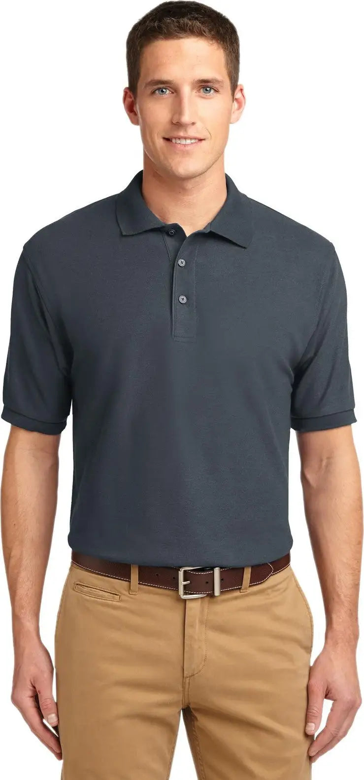 Port Authority Tlk500 Tall Silk Touch Polo - Steel Gray - Adult l